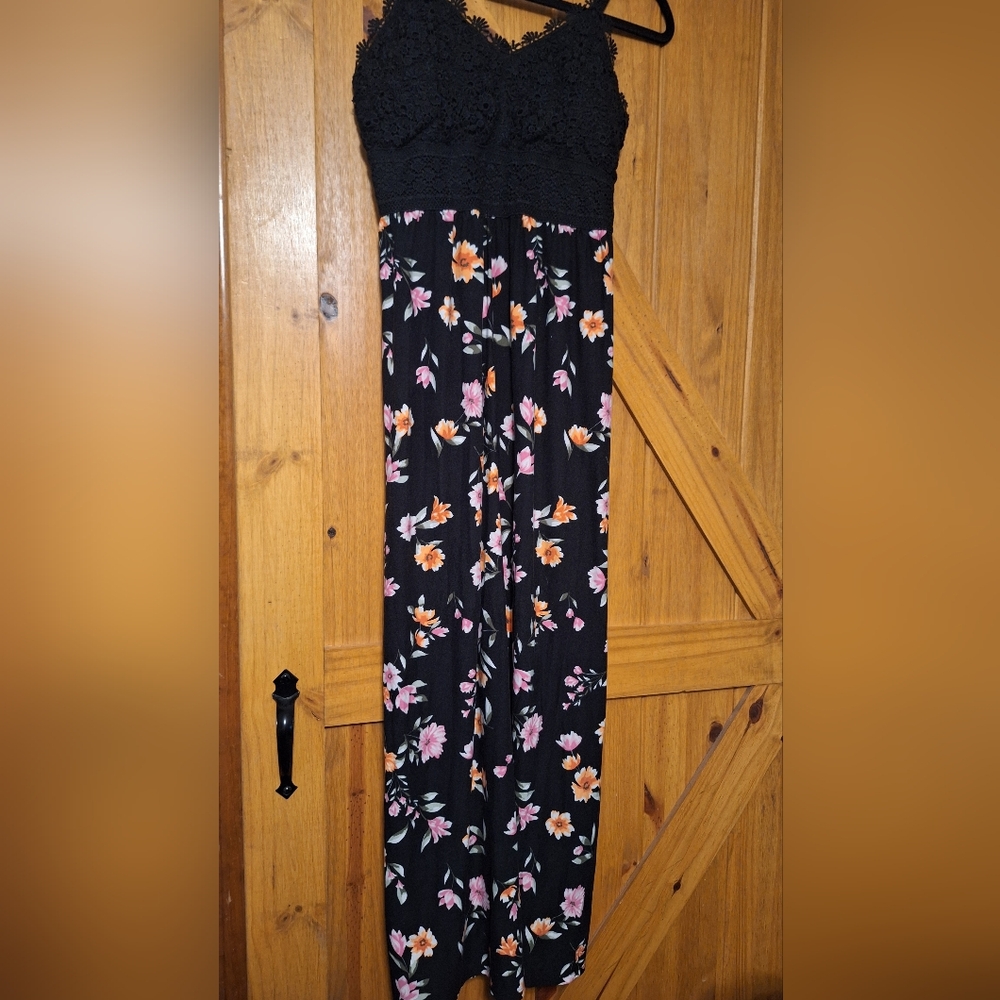 Floral Black Maxi Dress